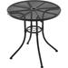 Interion 30 Round Outdoor Cafe Table Steel Mesh Black