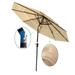 UBesGoo 9 3-Tiers Outdoor Patio Umbrella with Crank and tilt Tan