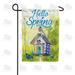 America Forever Spring Birdhouse Garden Flag 12.5 x 18 inches Double Sided Hello Spring Patriotic Birds Butterflies - Seasonal Yard Lawn Outdoor Decorative Bluebird Garden Flag