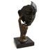 Thinking Man Sculpture With Bronzed Finish On Marble Base