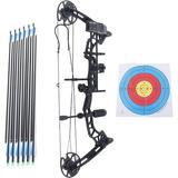 Anqidi 35-70 Lbs Compound Right Hand Bow Adult Pro Compound Bow Kit Archery Hunting Practice Set w/12 Arrows & Bullseye Paper