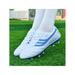 Difumos Unisex Lace Up Sport Sneakers Boys Comfort Long Nail Soccer Cleats Mens Breathable Short Nail Football Shoes White Long 8.5