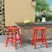 GARDEN 29 Inches Adirondack Plastic Outdoor Bar Stools (Set of 2) Red