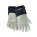 Radnor Medium 11 3/4 Navy Blue And White Heavy Weight Grain Cowhide Unlined MIG Welders Gloves With 4 Cuff (5 Pairs)