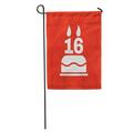 SIDONKU The Birthday Cake Candles in Form of Number 16 Symbol Garden Flag Decorative Flag House Banner 12x18 inch