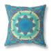 HomeRoots 410923 26 in. Jewel Indoor & Outdoor Zippered Throw Pillow Blue Green & Red