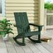 GARDEN Modern Plastic Outdoor Rocking Chair for Patio Porch Dark Green