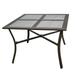 Garden Elements Outdoor Patio Square Dining Drop Tile Aluminum Table Brown and Grey 40