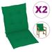 Dcenta 2 Piece Garden Chair Cushions Fabric Seat and Back Cushion Patio Chair Pads Green for Outdoor Furniture 39.4 x 19.7 x 1.2 Inches (L x W x T)