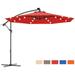 10 Hanging Solar LED Umbrella Patio Sun Shade Offset Market W/Base