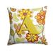 Carolines Treasures CJ2003-PW-Parent Letter Floral Mustard and Green Canvas Fabric Decorative Pillow CJ2003 multicolor