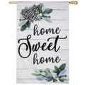 Evergreen Home Sweet Home Eucalyptus Burlap House Flag 28 x 44 Inches Outdoor Decor for Homes and Gardens