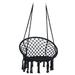 [Sales Promotion]Black Swingï¼ŒHammock Chair Macrame Swingï¼ŒMax 330 Lbs Hanging Cotton Rope Hammock Swing Chair for Indoor and Outdoor