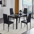 Mayin 5 Pieces Dining Table Set for 4 29.5 Height Table Black