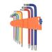 9Pcs Multicolour L-Key Set Torx Key Star Key Set Long Arm Industrial Grade Chrome Vanadium Steel Torx Key Allen Wrench