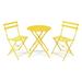 Abigail 3 Piece Comfortable Outdoor Furniture Set â€“ A Table With 2 Metal Folding Chairs - Yellow