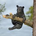 Design Toscano Up a Tree Hanging Black Bear Cub Sculpture: Climbing Bear Cub