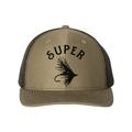Fishing Hat Super Fly Fly Fishing Hat Trout Fishing Hat Adjustable Hat Trucker Hats Fishing Apparel Father s Day Gift Black Text Loden/Black