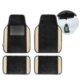 FH Group Carpet Non Slip Beige Car Floor Mats Universal Fit 4 Pieces Full Set with Air Freshener