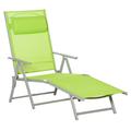 Outsunny Sling Patio Reclining Chaise Lounge Garden Furniture Green