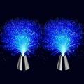 Fiber Optic Sensory Lamp Color Changing LED with Cone Base Battery Operated Fiber Lamp for Home Decoration 2 Pack