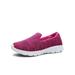 GENILU Women s Comfortable Breathable Round Toe Flats Anti Slip Low Top Tennis On Walking Shoes Rose Red 7.5