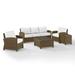 Crosley Furniture Bradenton 5-PC Wicker / Rattan Outdoor Sofa Set in White/Brown