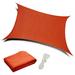 Orange 16ft x 16ft Waterproof Sun Shade Sail Canvas Sun Awning Shelter UV Block Canopy For Garden Patio