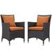 Pemberly Row Patio Dining Chair in Espresso and Orange (Set of 2)