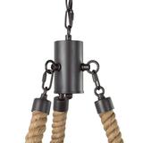 LNC 6-Light Farmhouse Wagon Wheel Chandelier with Jute Rope for Kitchen Island Brown 20.5 L x 20.5 W x 26.5 H