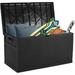 SUNCROWN 120 Gallon Outdoor Deck Box Patio Resin Wicker Storage Box Black