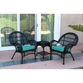 Jeco Santa Maria 3 Piece Wicker Patio Chat Set with Optional Cushion