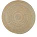 Rhody Rug Cozy Cove Indoor/ Outdoor Braided Area Rug Earth Beige 8 Round Border 0.25 - 0.5 inch Antimicrobial Stain Resistant 8 Round Outdoor