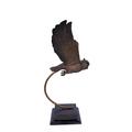 Owl Searching for Prey Bronze Statue - Size: 18 L x 11 W x 22 H.