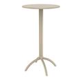 Luxury Commercial Living 42.5 Taupe Brown Durable Round Outdoor Patio Bar Table