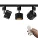 FSLiving H-Type Track Pendant Light with Remote Controller Adjustable Angle Black Metal Shade 3 Color Changing Spot Light for Sloping Ceiling Background (Ceiling Track Sold Separately) - Set of 3