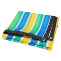 Yesbay Color Block Stripe Anti-UV Protection Garden Balcony Patio Cover Sunshade Net