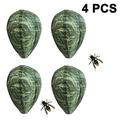 4 Pieces Waterproof Wasp Nest Decoys Hanging Hornet Deterrents Fake Cloth Wasp Nest Non-Toxic Bee Decoy Deterrent for Home and Garden Outdoors