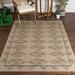 Well Woven Sturl Beige & Blue Indoor/Outdoor Flat Weave Pile Nordic Diamond Pattern Area Rug 5x7 (5 3 x 7 3 )