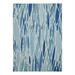 Linon Indoor Outdoor Washable Kai Polyester Area 5 x7 Rug in Blue and Ivory
