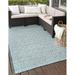 Unique Loom Deco Trellis Indoor/Outdoor Trellis Rug Teal/Ivory 4 1 x 6 1 Rectangle Trellis Contemporary Perfect For Patio Deck Garage Entryway