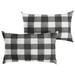 Set of 2 16 x 26 Black and White Buffalo Plaid Sunbrella Indoor and Outdoor Lumbar Pillows