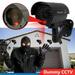 KingShop Outdoor Fake Security Camera Dummy CCTV Surveillance System with Realistic Red Flashing Lights and Warning Sticker