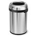 simplehuman 115 Liter / 30 Gallon Bullet Open Top Trash Can Brushed Stainless Steel