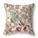 Watercolor Lilac Bulb Indoor/Outdoor Pillow with Removable Cover in Green Red Yellow 20x20