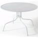 Bowery Hill Round Metal Dining Table in White