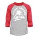 Shop4Ever Men s Fantasy Football Legend Raglan Baseball Shirt X-Large Heather Grey/Red