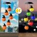 FANCY Solar Halloween Pumpkin Wind Chime Led Light Colorful Gradient Pumpkin Night Light Lamp Garden Decoration Lights