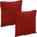 Sunnydaze Set of 2 Olefin Patio Outdoor Throw Pillows - 16 Square - Red