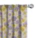 Ambesonne Floral Curtains Hand Drawn Pansy Garden Pair of 28 x63 Lavender Lilac Yellow